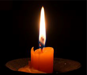 Candle Burning During Blackout