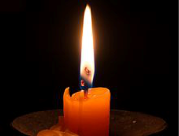 Candle Burning During Blackout