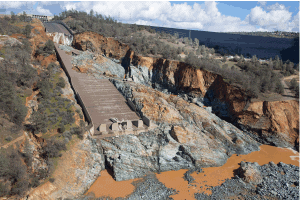 Oroville Dam spillway damage Feb 27 2017
