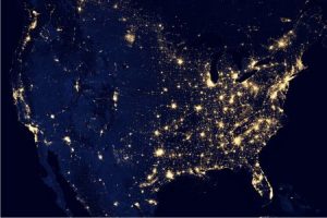 Night View of US Grid from Space