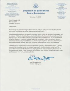 Congresswoman Ann Kuster Letter