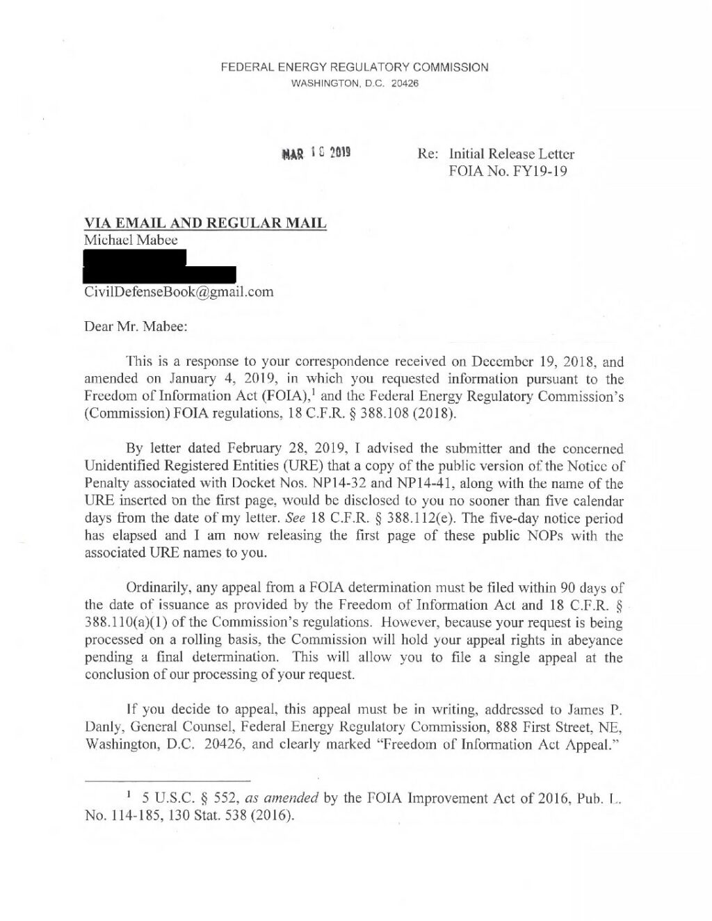 2019-03-18-INITITAL-DETERMINATION-LETTER-FOIA-2019-19-Michael-Mabee ...