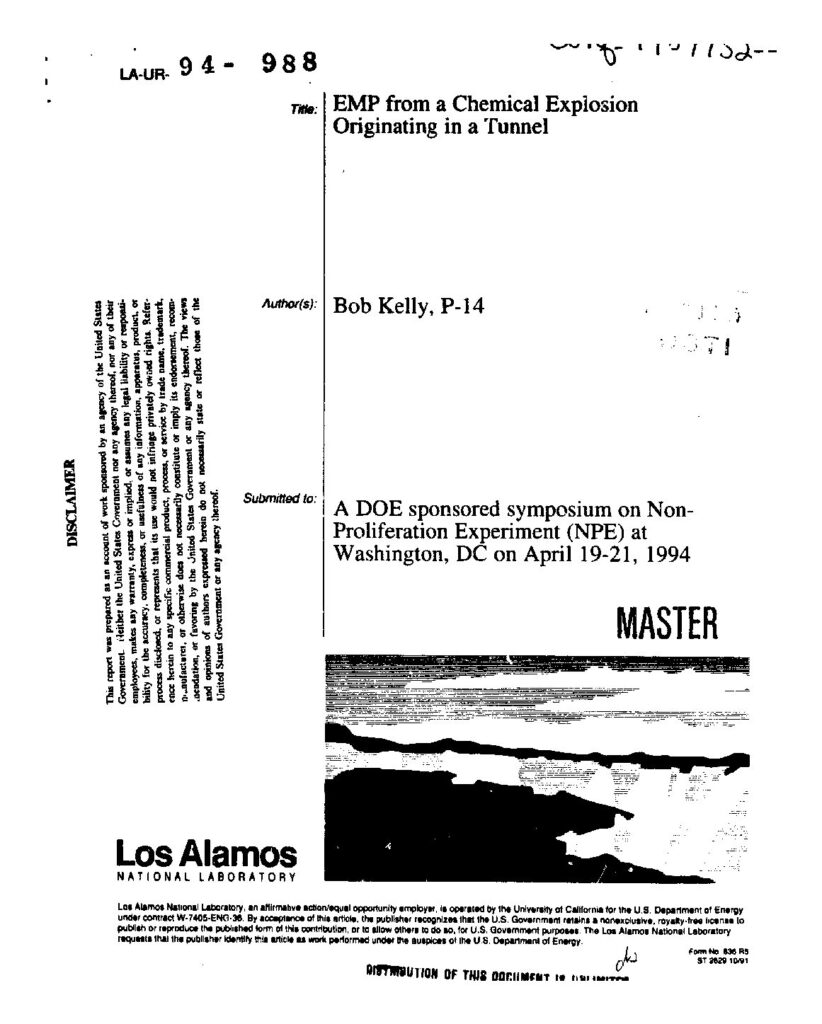 DOE.LosAlamosNationalLaboratoryLANL.EMPfromaChemicalExplosion