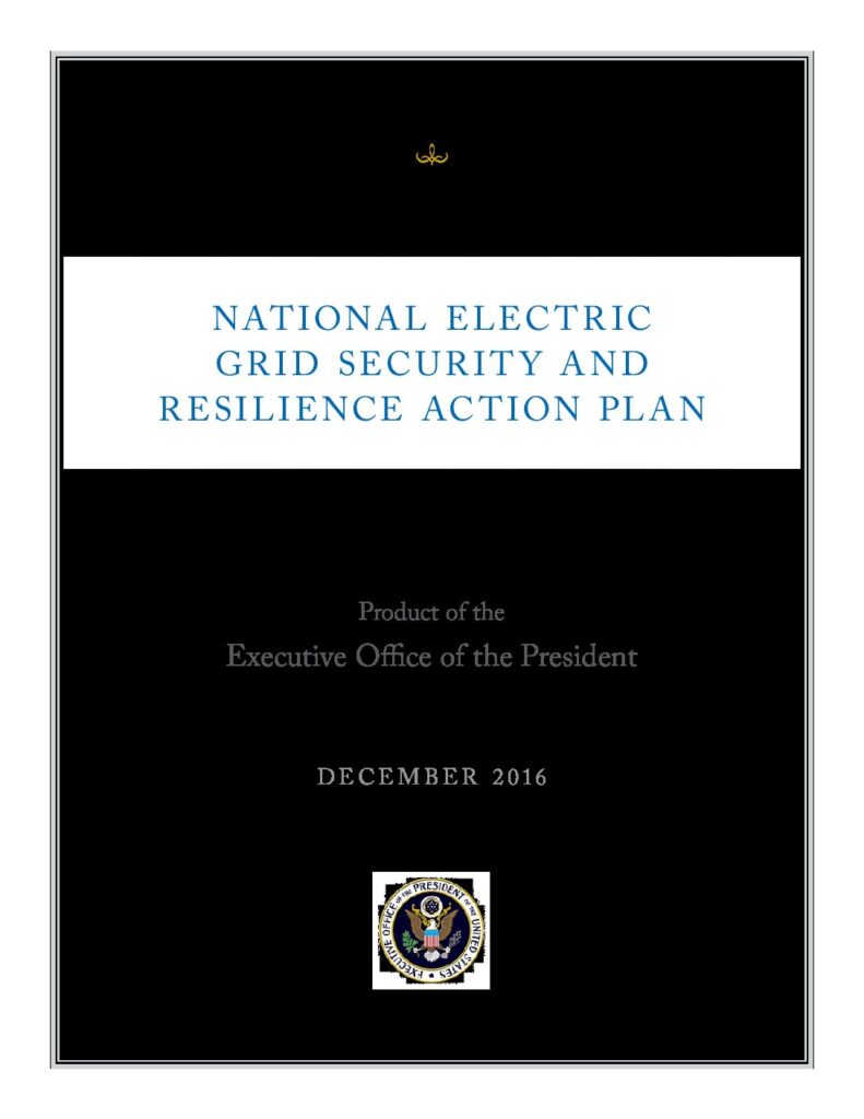 National Electric Grid Security And Resilience Action Plan Pdf Secure