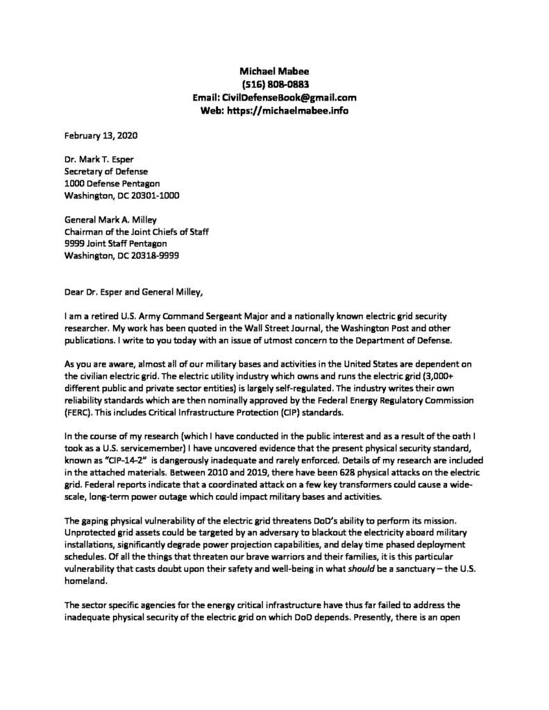 2020-02-13-SecDef-CJCS-Letter-pdf | Secure the Grid