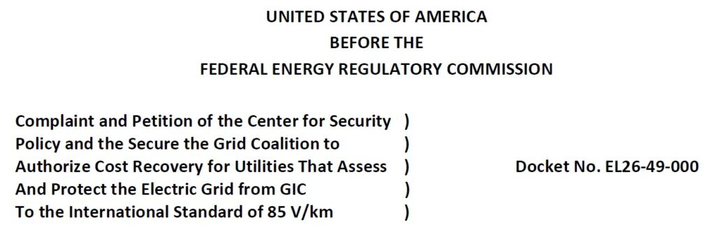 Federal Complaint Filed to Secure the Grid